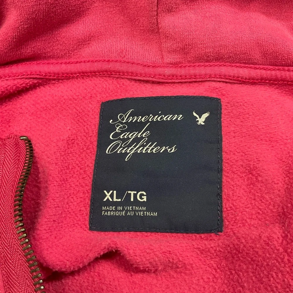 Y2K American Eagle Outfitters Women’s Half Zip Hodded Sweatshirt Sz XL Timeless - Picture 8 of 10